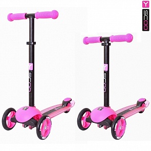 Самокат трехколесный Y-Scoo RT Trio Diamond 120, розовый (Y-Scoo, 5641rt)